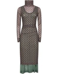 Dries Van Noten - Printed Mesh Layered Midi Dress<Br - Lyst