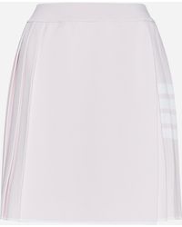 Thom Browne - 4-bar Viscose-blend Miniskirt - Lyst