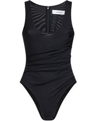 Alex Perry - Stretch Mesh Ruched Singlet Bodysuit - Lyst