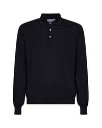 D 40 - Virgin Wool Knit Long-Sleeved Polo Shirt - Lyst