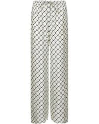 Gucci - Printed Silk Twill Drawstring Trousers - Lyst