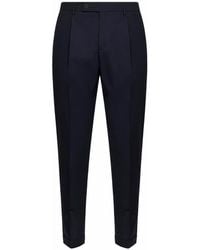 D 40 - Dark Stretch Cotton Blend Slim Carrot Trousers - Lyst