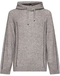 Giorgio Armani - Alpaca And Wool Blend Oversized Hooded Sweater - Lyst