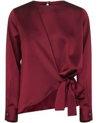 Blanca Vita - Burgundy Satin Cesta Blouse - Lyst