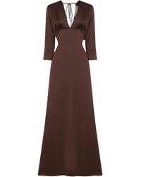 Blanca Vita - Coffee Satin Albox Long Dress - Lyst