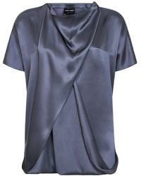 Giorgio Armani - Light Double Silk Satin Blouse - Lyst