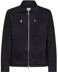 CASABLANCA - Cotton Denim Monogram Jacket - Lyst