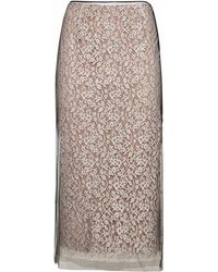 Fendi - Floral Lace Layered Midi Skirt - Lyst