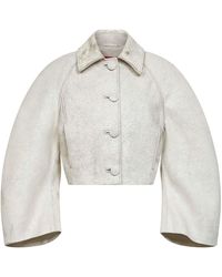 DIESEL - Crackled Leather I-Raya Cropped Jacket - Lyst