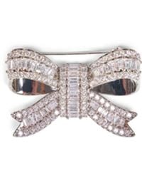 Self-Portrait - Crystal-Embellished Metal Bow-Shaped Brooch - Lyst