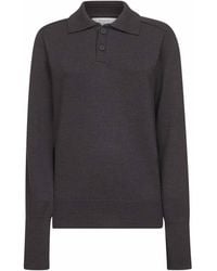 Studio Nicholson - Extra Fine Merino Wool Knit Sark Polo Shirt - Lyst