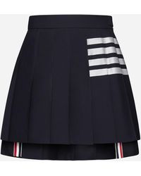 Thom Browne - Wool Pleated Miniskirt - Lyst