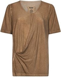 Uma Wang - Tan Stretch Jersey Draped Trap Top - Lyst