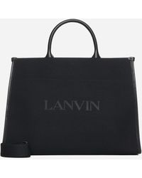 Lanvin - Logo Canvas Tote Bag - Lyst