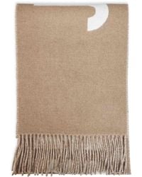 Jacquemus - Taupe Wool The Fringe Logo Scarf - Lyst