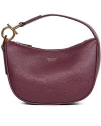 Ferragamo - Plum North-South Mini Hobo Top Handle Bag - Lyst