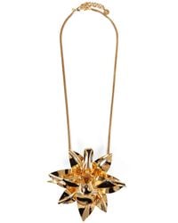 Rabanne - Metal Necklace With Oversized Flower - Lyst