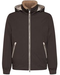 Brunello Cucinelli - Hooded Bonded Nylon Down Jacket Dark - Lyst