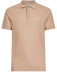 Burberry - Cotton Pique Polo Shirt With Embroidered Equestrian Knight Design - Lyst