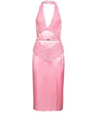 Gucci - Silk Satin Midi Dress - Lyst