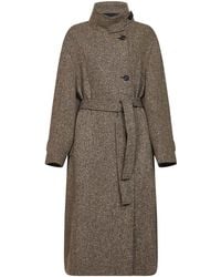 Brunello Cucinelli - Light Sparkling Chevron Belted Coat - Lyst
