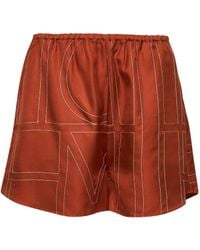 TOTEME - Silk Twill Monogram Pajama Shorts - Lyst