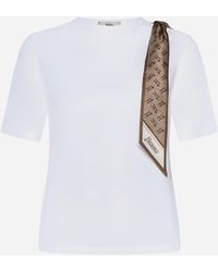 Herno - Scarf-Detail Cotton T-Shirt - Lyst