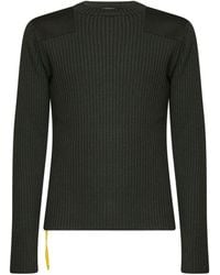 Fendi - Military Ribbed Wool Crewneck Sweater - Lyst