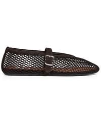 Alaïa - Ballet Flats Dark Goatskin Suede - Lyst