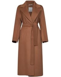 Max Mara - Dark Camel Smmpenelope Long Wrap Coat - Lyst