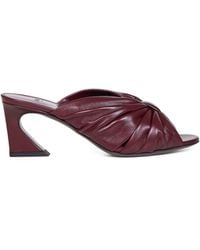 Fendi - Burgundy Arco Slide Sandals - Lyst
