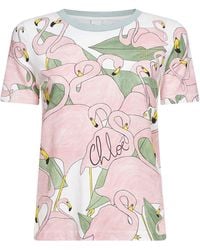 Chloé - Chloé Iconic Milk Printed Cotton Jersey Logo Baby-Fit T-Shirt - Lyst