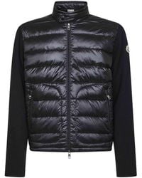 Moncler - Wool Zip-Up Padded Cardigan - Lyst