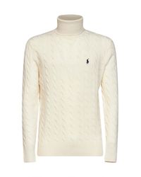 Polo Ralph Lauren - Andover Cream Cable-Knit Wool And Cashmere Turtleneck Sweater - Lyst
