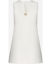 Valentino - Wool And Silk Mini Dress - Lyst