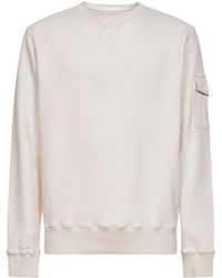 MC2 Saint Barth - Cream Cotton Fleece Chester Sweatshirt With Patch Pocket - Lyst