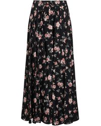 Dolce & Gabbana - Vintage Rose Printed Charmeuse Long Full Skirt - Lyst