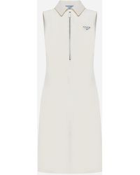 Prada - Silk-blend Polo Shirt Dress - Lyst