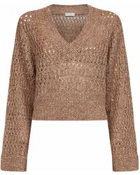 Brunello Cucinelli - Linen Dazzling Braids Sweater - Lyst