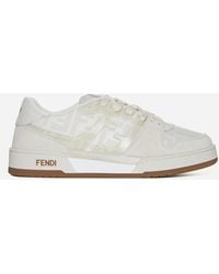 Fendi - Match Fabric And Suede Sneakers - Lyst