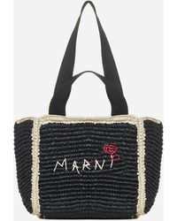 Marni - Raffia Small Shopping Bag - Lyst