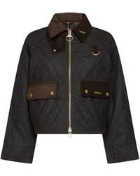 Barbour - Quilted Waxed Cotton And Tartan Fabric Spey Jacket - Lyst