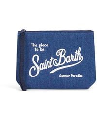 MC2 Saint Barth - Dark Aline Embroidered Clutch Bag - Lyst