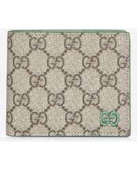 Gucci - GG Fabric And Leather Bifold Wallet - Lyst