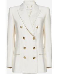 Chloé - Silk And Wool Double-breasted Blazer - Lyst