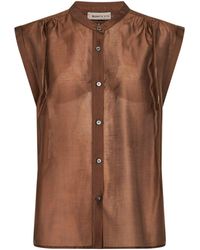 Blanca Vita - Chocolate Voile Calicia Sleeveless Shirt - Lyst