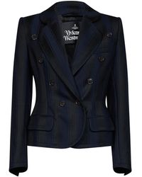 Vivienne Westwood - Midnight And Striped Wool Georgia Double-Breasted Jacket - Lyst