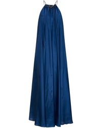 Zimmermann - Cobalt Silk Aster Dark Gathered Beaded Maxi Dress - Lyst