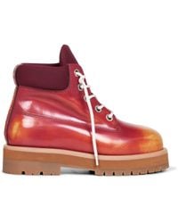 PDF - Burgundy Gradient-Effect Leather Strada Ankle Boots - Lyst