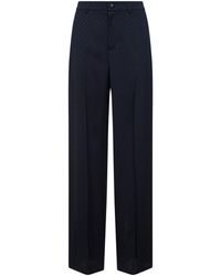 Gucci - Dark Viscose And Silk Jacquard Trousers - Lyst